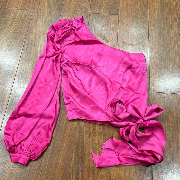 Lovers + Friends Fuchsia One Shoulder Blouse - Picture 1 of 7